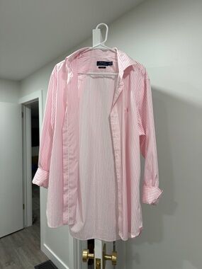 Polo by Ralph Lauren Pink Stripe Casual Button-Down Shirt